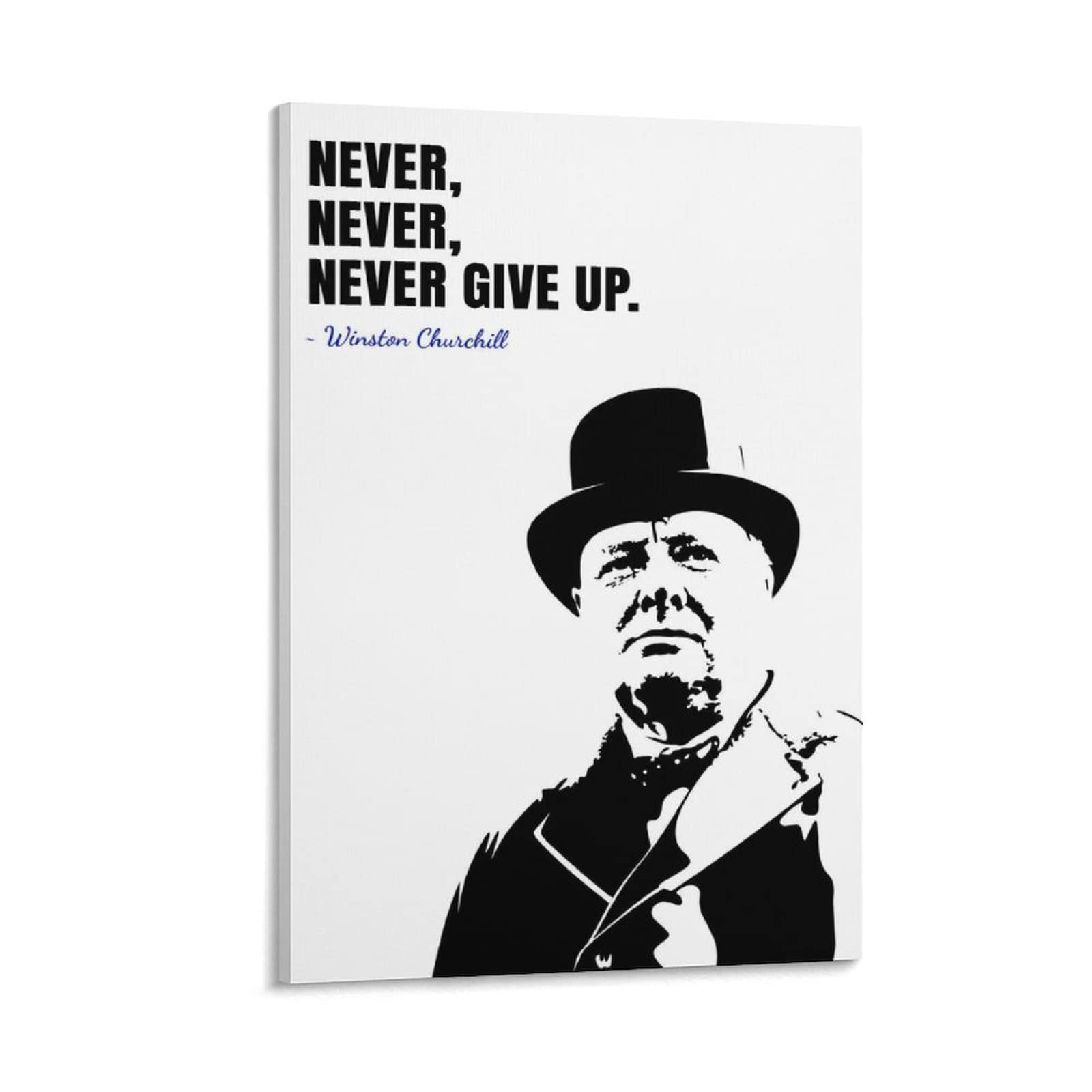 Winston Churchill Motivational Inspirational Quotes Poster Decorative Canvas Wall Art Living Room Bedroom Painting 20x30inch(50x75cm)