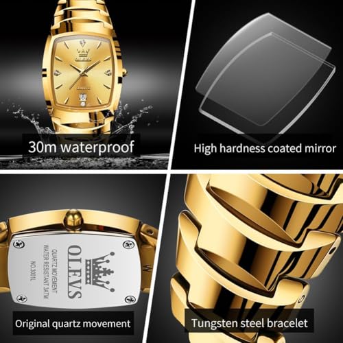 Image of OLEVS Couple Watch Men and Women His and Her Watches Set Analog Date Diamond Stainless Steel Waterproof Luminous Wrist Watch
