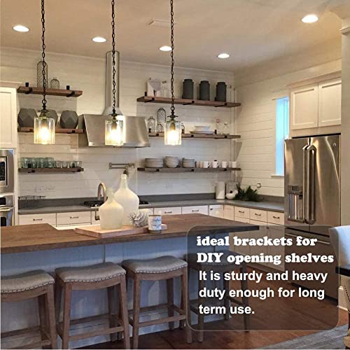 Shelf Brackets 9.25 Inch Wall Brackets 8PCS L Bracket Heavy Duty Brackets for Shelves Metal Black Rustic Industrial Brackets for DIY Opening Shelves Project Hardware Included by WINKER - Image 4