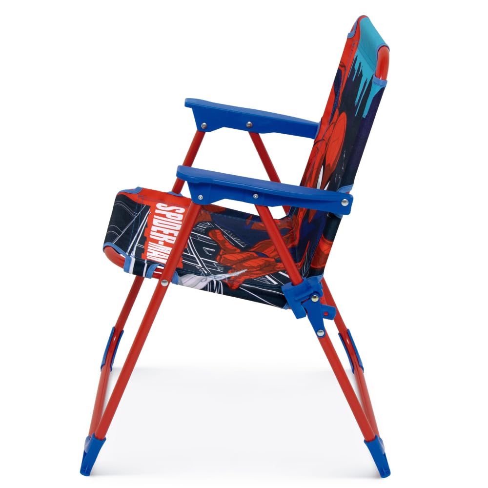 Set Giardino Bambini Spiderman Marvel con 2 Sedie Tavolino e Ombrellone Tavolo Mare Pieghevole Supereroe Sedie 35x38x52 cm Portata 30 kg Età 3+