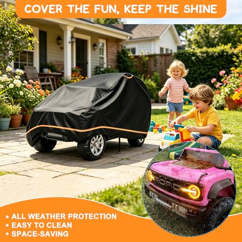 Image of Ride-On Toy Car Cover for Toddler Electric Vehicles, 52 inch x 28 inch x 24 inch