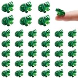 Exasinine 50 Pcs Mini Frogs Resin Green Frog Miniature Figurines Animals Model Fairy Garden Miniature Moss Landscape DIY Terrarium Crafts Ornament Accessories for Home Décor(B)