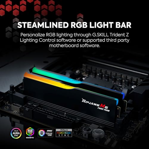 Image of G.SKILL Ripjaws M5 Neo RGB Series (AMD Expo) DDR5 RAM 32GB (2x16GB) 6000MT /s CL36-48-48-96 1.25V Desktop Computer Memory UDIMM - Matte White (F5-6000J3648D16GX2-RM5NRW)