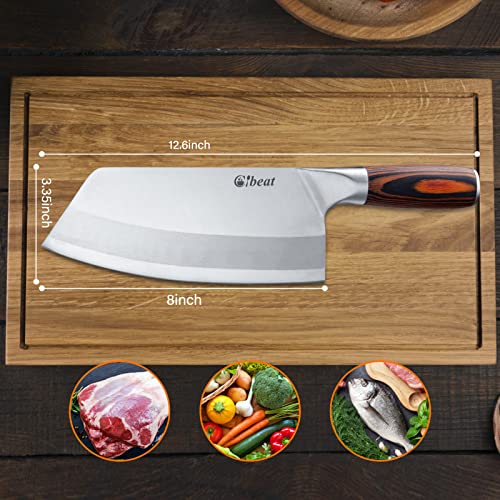 Cibeat Meat Cleaver, 8 Inch Vegetable Knife, High Carbon Stainless Steel Butcher Knife, Rust Resistant Kitchen Knife With Ergonomic Handle For Home Kitchen And Restaurant #TOP1