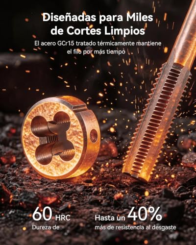 Miniatura 2 de Orion Motor Tech Juego De Machos Y Matrices De 40 Piezas, Tamaños Métricos Kit De Herramientas Para Mejorar El Hogar Para Crear Y Reparar Roscas Juego De Herramientas Manuales Con Llaves Métricas