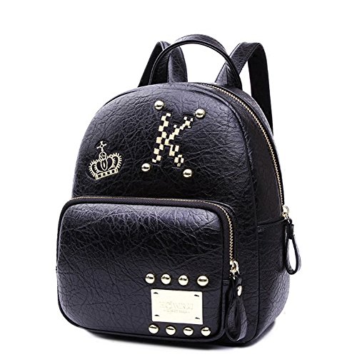 Sac noir avec lettre et rivets de mode d'été pour femme branchée