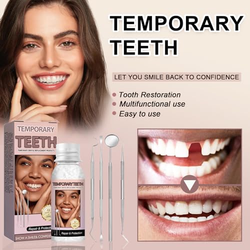 Image of Tooth Repair Kit, Moldable Tooth Filling Repair Kit with 4 Dental Tool, Tooth Filling Kit Fixing The Missing and Broken Replacements, DIY Natural Filling Fake Teeth,Smile Confidently Again