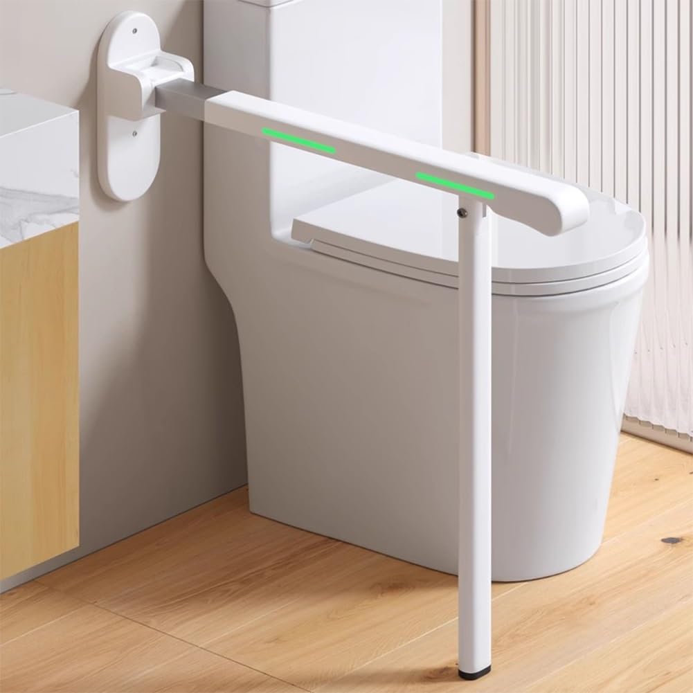 Asta di supporto per WC con design ribaltabile e pieghevole, aiuto per la sicurezza del bagno per anziani e assistenza alla mobilità