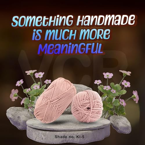 Image of VCR Crepe Pink Yarn, 100 Grams Hank, 190 Meters Length, Acrylic Ball for Crochet and Knitting, Soft Crosia Threads, Pack of 1 Yarn, Suitable for DIY Crafts