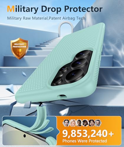 Image of FNTCASE for Samsung Galaxy S26 Ultra Case: Military Grade Drop Protection, 14ft Drop Tested, Screen Protector Included, Anti-Slip Anti-Fingerprint TPU Shockproof Phone Case Cover (Mint Green)