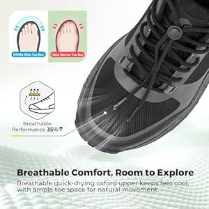 FitVille Wandelschoenen Heren Extra Breed Trekkingschoenen Antislip