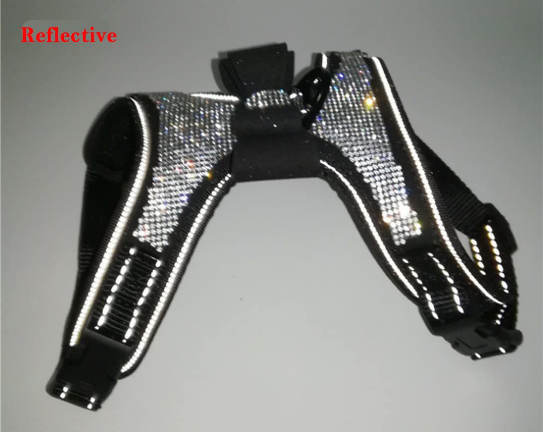 Weimostar Hundegeschirr Mit Fliege & Strass – Weich, Glitzernd, Für Kleine Rassen (XXS: Hals 16-22 Cm, Brust 25-32 Cm), Farbe Rot