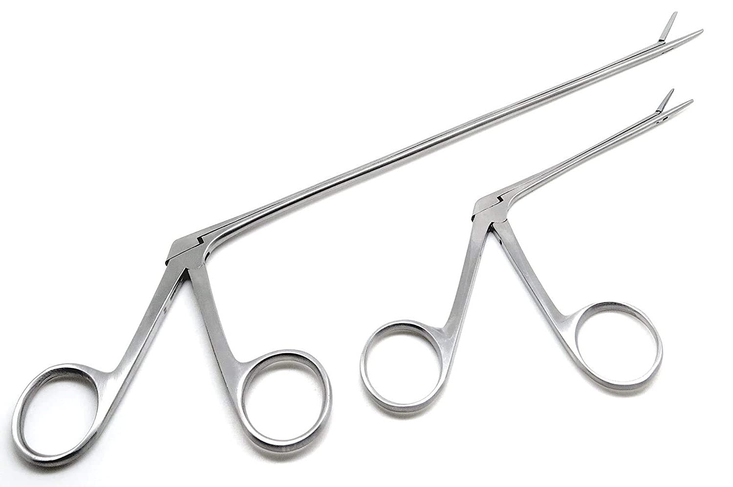 2 Pcs Hartman Micro Alligators Forceps 3.3" and 8" ENT Surgical Ear Serrated Stainless Steel Instruments