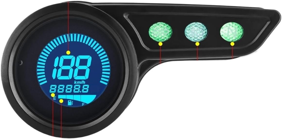 Motorcycle Odometer Gauge Motorcycle Speed Meter Odometer Retro With Backlight Indicator Tachometer Kmh Odometer Meter Gear TRIP ODO Fuel Level