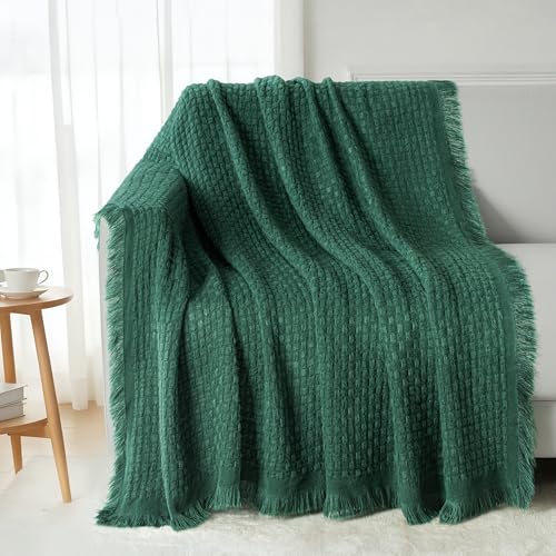 Exclusivo Mezcla Couverture Rafraichissante d'Été, Tricotée à Franges, Plaid Douce et Respirante pour Canapé et Lit, jeté de lit léger et Frais, Idéal...