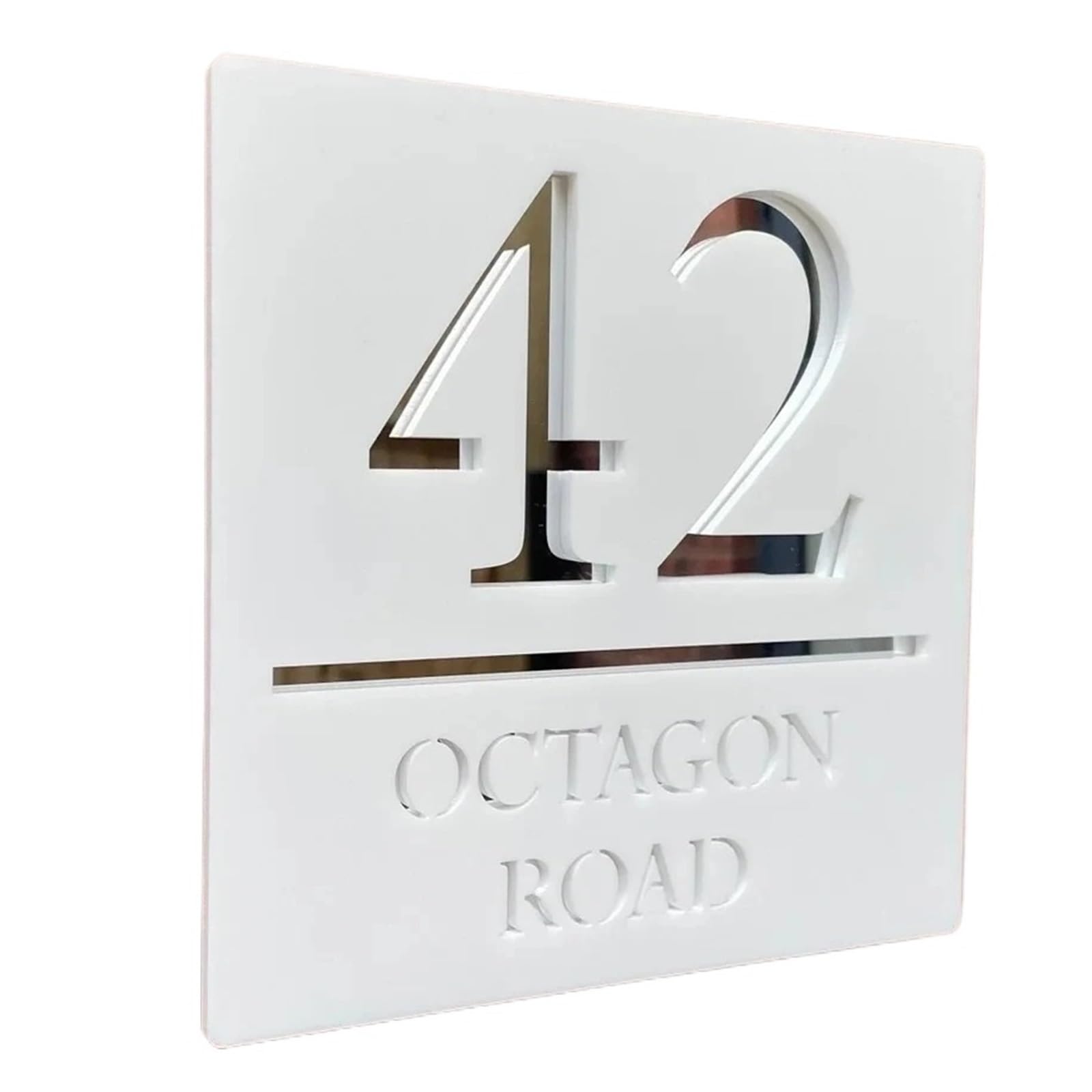 Placa Con Número De Casa Moderna, Señal Dirección, Puerta Exterior Acrílica, Decoración Del Hogar, 1 Ud(30x30cm)