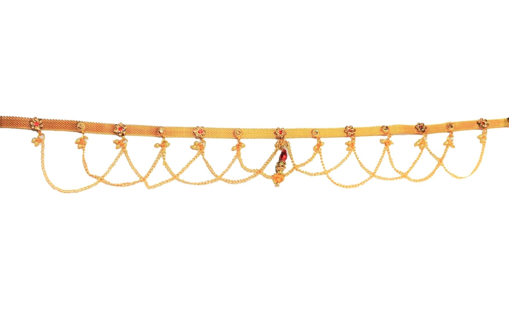 Gold Polished Full Waist Stone Finish Waistchain/Kamarband/Ottiyanam for Women and Girls Wear On Saree/lahnga/Jense and Ethnic Wear-image-27