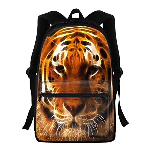 Sac à dos d'école solide motif tigre pour transporter grands cahiers A4