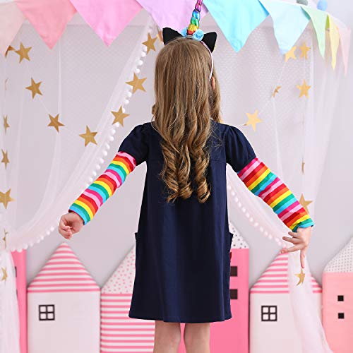 VIKITA Girls Rainbow Dress & Tights LH5805+F5008-7T4