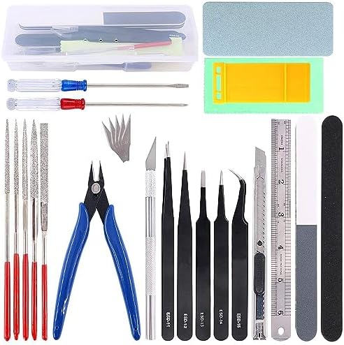 Qovydx 26Pcs Gundam Model Tools Kit Gunpla Tool Set Hobby Modeler Building Tools Craft Set for Gundam Basic Model Building, Repairing and Fixing
