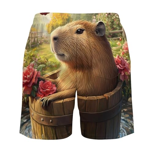 Capybara Mens Swim Trunks with Quick-Drying Lining Beach Shorts for Outdoor Sports4