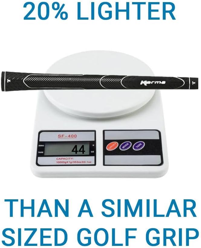 Karma Super Lite Golf Grips & Grip Kits, Swing the Golf Club Faster by Reducing Overall Weight, Increase Swing Weight and Head Feel, Standard, Midsize, Oversize, Black Light Weight Rubber Grips