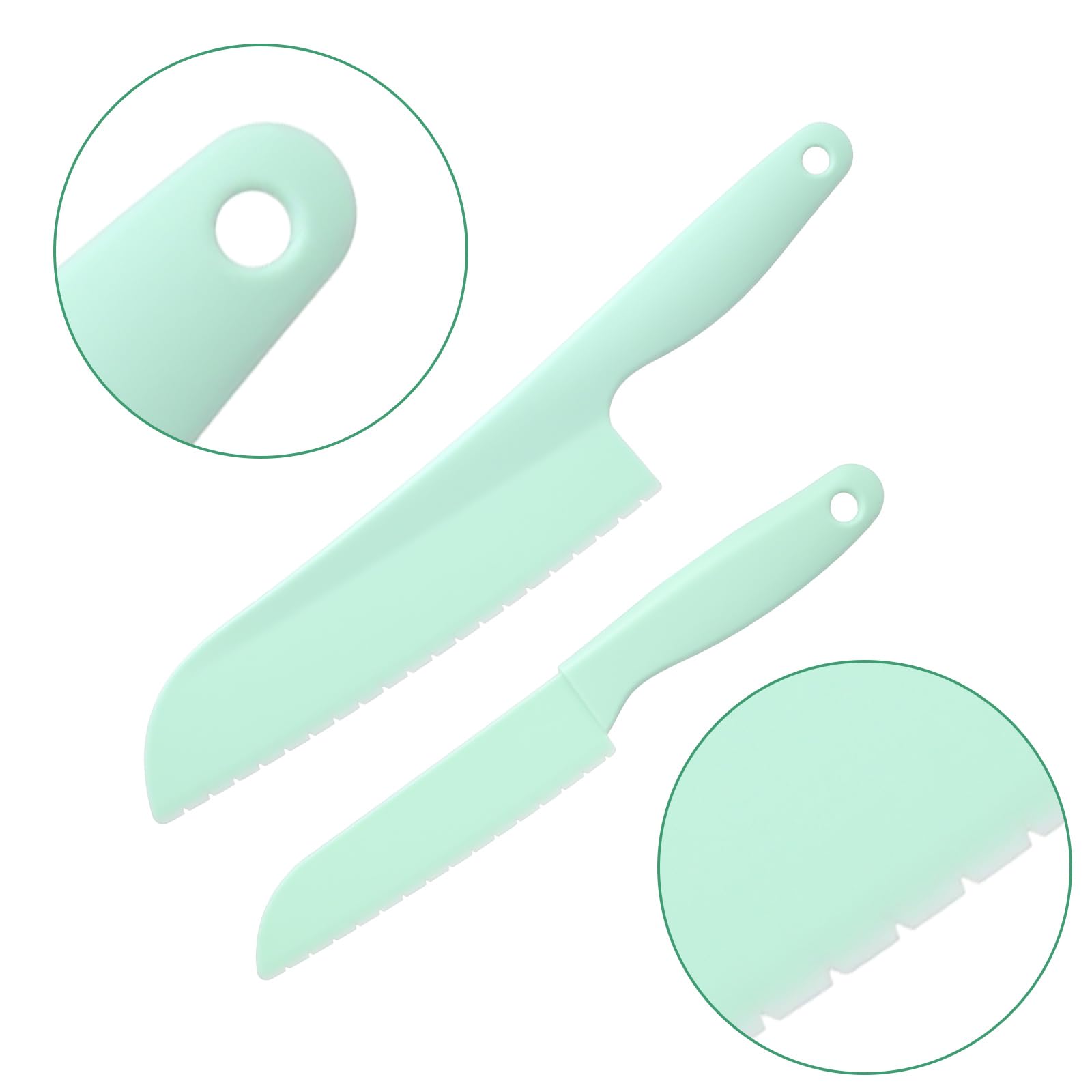 Lettuce Knives Set - 4 Pack Kids Cake Cutters -3