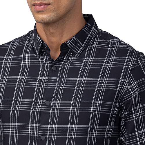 Image of Spykar Men's Slim Fit Full Sleeve Checked Casual Shirts