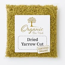 Organic Bio Herbs-Premium Organic Dried Yarrow Flowers - Non-GMO, Sustainably Sourced Herbal Infusion for Teas, Tinctures & DIY Skincare - Handpicked & Air-Dried for Maximum Potency 1.oz