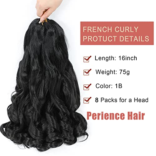 2 Packs French Curly Braiding Hair, Perience 16Inch Bouncy Braiding Hair Pre Stretched, Easy Braid French Curl Braids, Lightweight Synthetic Wavy Hair Extensions For Braids #TOP1