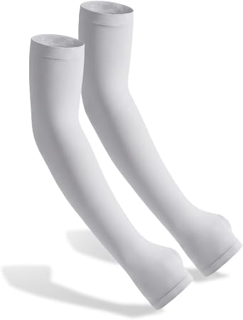 WANDER Arm Sleeves UV Sun Protection Cooling Sports Compression Sleeves for Men Women with Thumb Hole & Silicone Cuff