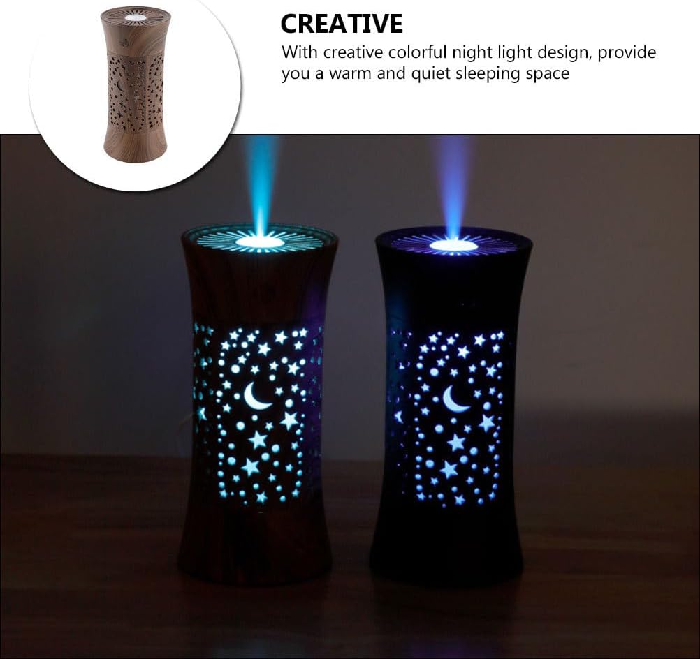 Healifty Desktop Grain Humidifier with Decorative Night Light Usb Portable Cool Mist Mini Air Humidifier for Office Bedroom Car Quiet Operation Moisturizing Air