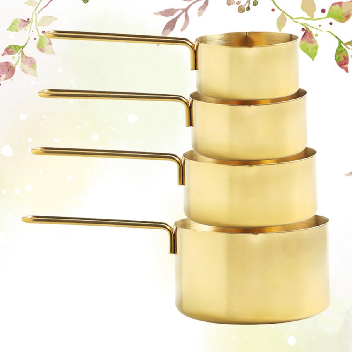 TOYANDONA Ensemble de 4 Cuillères Doseuses en Acier Inoxydable Doré Multi-usages Design Trou Suspendre Cuisine et Usage Domestique