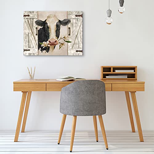 Drawpro Rustic Cow Wall Art For Bathroom Pictures Wall Art Farmhouse Framed Artwork Country Wall Decorations Prints Picture For Bedroom Bathroom Kitchen Home Decor Canvas Ready To Hang 16X24 Inch #TOP5