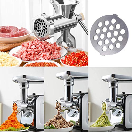 Stainless Steel Meat Mincer Plates/Grinding Blades, 2 Stainless Steel Sharp Blades and 2 Grinding Plates (Coarse And Fine) for No. 5 Vertical Mixers and Meat Mincer Accessories - Thumbnail 5