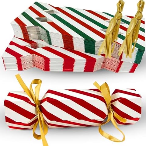 EYUNSTAR 60 Packs Christmas Kit No Snap Xmas Party Christmas Party Candy Boxes for Holiday Dinner Decoration Gift Cover