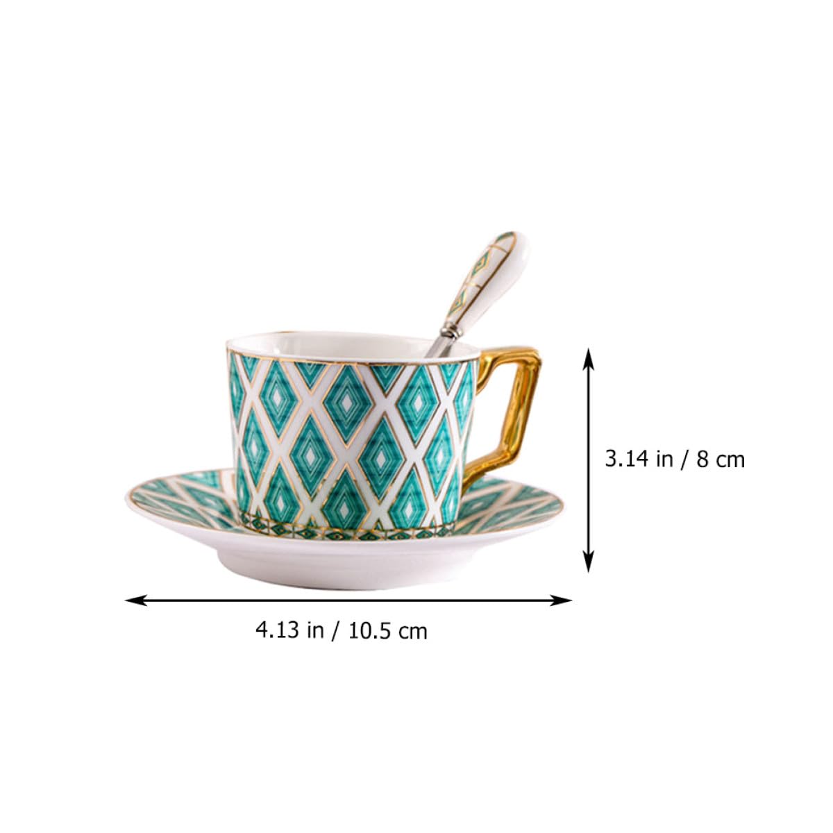 1juego Taza de Café Europea de Porcelana Ósea con Platillo y Cuchara Vajilla Elegante para Café Té y Bebidas Calientes Set