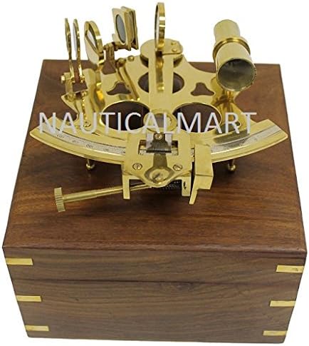 6" Brass Astrolabe Sextant with Decorative Wooden Box by Nauticalmart