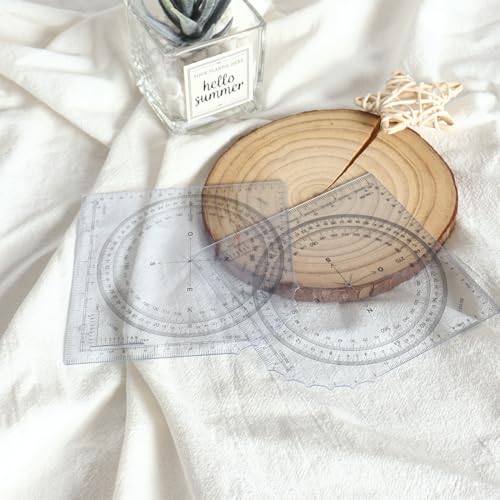 2 Stück Winkelmesser,Militär Planzeiger,Schablone für Taktische Zeichen,Kartenwinkelmesser,Militärischer Winkelmesser,Koordinaten Skala Topografische Karten,Marschzahlmesser,Vollkreiswinkelmesser