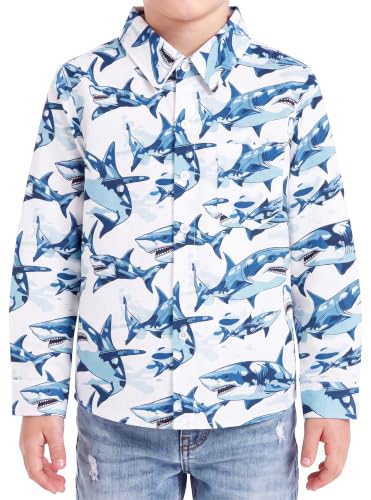 Image of Boys Hawaiian Button Down Shirt, Pure Combed Cotton Short Sleeve Size 3-15Y | Pure Combed Cotton, Smooth 60s yarn, Tagless Label, Pilling-Resistant, Shrink-Resistant, Fade-Resistant, Machine Washable