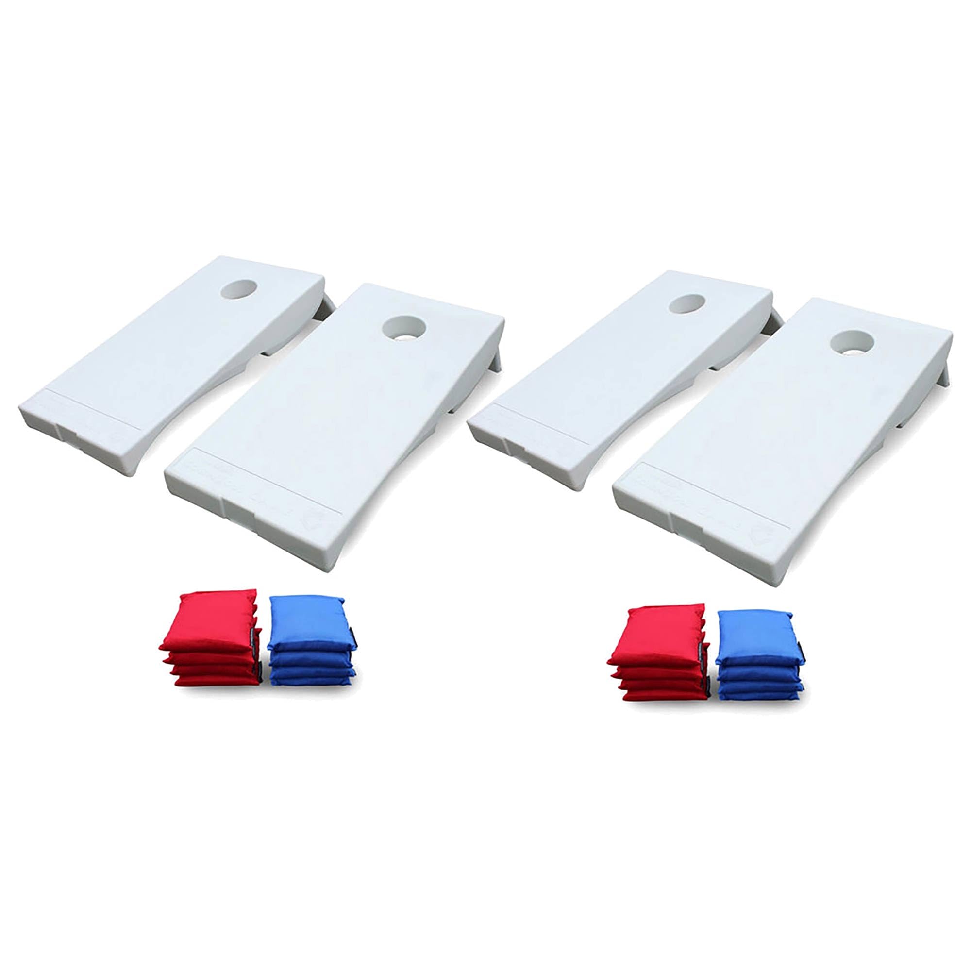 Driveway Games 2 by 4 Foot All Weather Indoor and Outdoor Portable Cornhole Boards with Locking Bag Storage and Bean Bags, White (2 Pack)