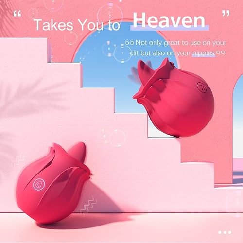 Miniatura 5 de Vibrador de lengua estimulador de clítoris vibrador personal de punto G pezones y punto G para lamer los senos con 10 modos de vibración mini Rojo