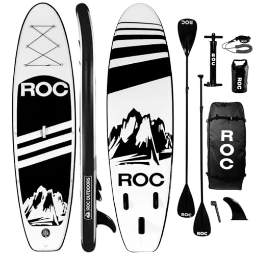 Roc Inflatable Stand Up Paddle Board with Premium SUP Paddle Board Accessories, Wide Stable Design...