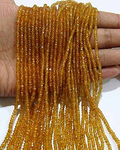 Perles garnet fanta orange rondelles haut de gamme, pierre naturelle facettée 8" pour joaillerie