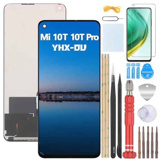 YHX-OU 6,67 tum skärm för Xiaomi Mi 10T 5G Mi 10T Pro 5G Redmi K30S LCD display pekskärm ersättningsskärm gratis verktyg 1 styck skyddsfilm (svart)