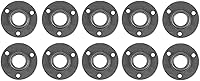 10 Pack 3/4 Inch Malleable Cast Iron Pipe Flanges - Industrial Steampunk DIY Fittings for Vintage Shelves & Furniture