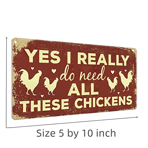 Dadaly Decor Chicken Signs "I Do Need Chicken Lover", lustiges Schild für Zuhause, Garten, Hühnerstall, Hühnerstall, Dekoration, 12,7 x 25,4 cm, wasserdicht – Bild 8