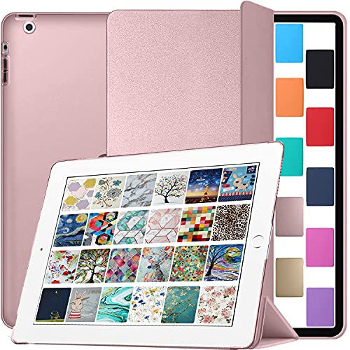 DuraSafe Cases for iPad 9.7 Inch 4 3 2 Generation [iPad 4th 3rd 2nd Old Model ] A1396 A1416 A1458 A1395 A1430 A1396 A1416 A1458 A1395 A1430 MC705LL/A MD510LL/AiPad Cover with Hard Back - Rose Gold