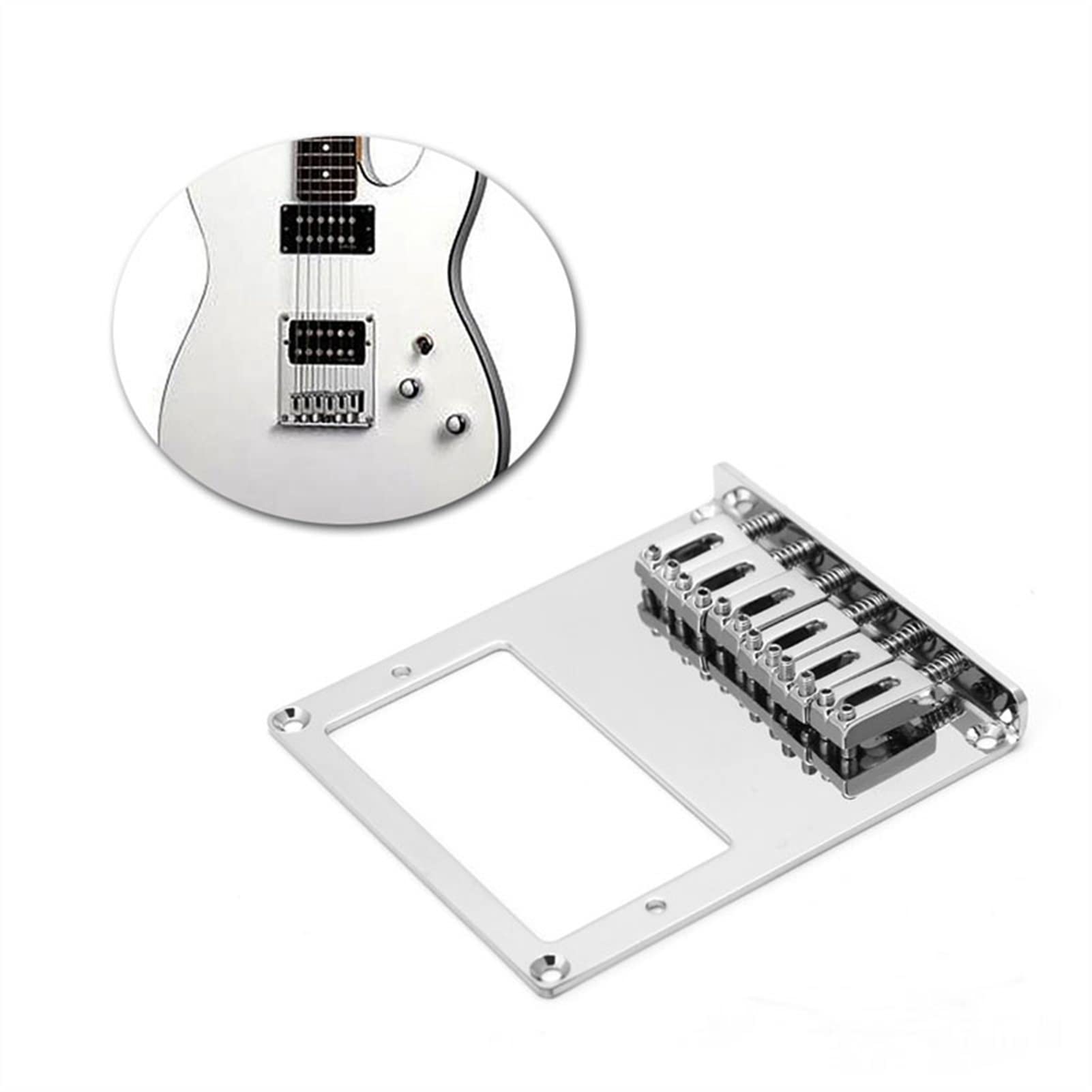 Accesorio repuesto puente 1 Conjunto Puentes Eléctrico Guitarra Puente 6 Cuerdas Cuadrado Silla De Montar