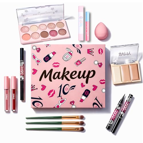 11Pcs Makeup Kit, Lipstick & Eyeshadow, Makeup Set for Teens &Gir...